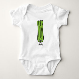 Happy Celery Stalk Bunch green fibre vegetable Baby Bodysuit