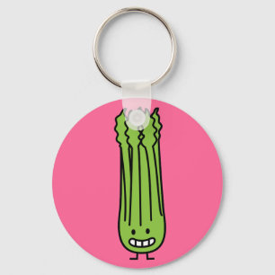 Happy Celery Stalk Bunch green fibre vegetable Keychain