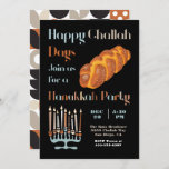 Happy Challah Day Hanukkah Party Invitation<br><div class="desc">Happy Challah Days!  Celebrate with this Hanukkah party invitation. Features a modern stylized menorah and fonts and big loaf of Challah bread in a neutral colour palate.
Need help,  just email me at tkatz@me.com</div>