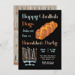 Happy Challah Day Hanukkah Party Invitation<br><div class="desc">Happy Challah Days!  Celebrate with this Hanukkah party invitation. Features a modern stylized menorah and fonts and big loaf of Challah bread in a neutral colour palate.</div>