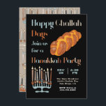Happy Challah Day Hanukkah Party Invitation<br><div class="desc">Happy Challah Days!  Celebrate with this Hanukkah party invitation. Features a modern stylized menorah and fonts and big loaf of Challah bread in a neutral colour palate.</div>