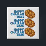 Happy Challah Days Chanukah Hanukkah Bread Loaf 2 Inch Square Button<br><div class="desc">Button features an original illustration of a loaf of braided challah bread,  with HAPPY CHALLAH DAYS in a fun font! Great for Hanukkah gift-giving.

Don't see what you're looking for? Need help with customization? Contact Rebecca to have something designed just for you.</div>