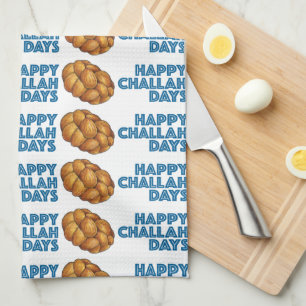 Happy Challah Days Chanukah Hanukkah Bread Loaf Kitchen Towel