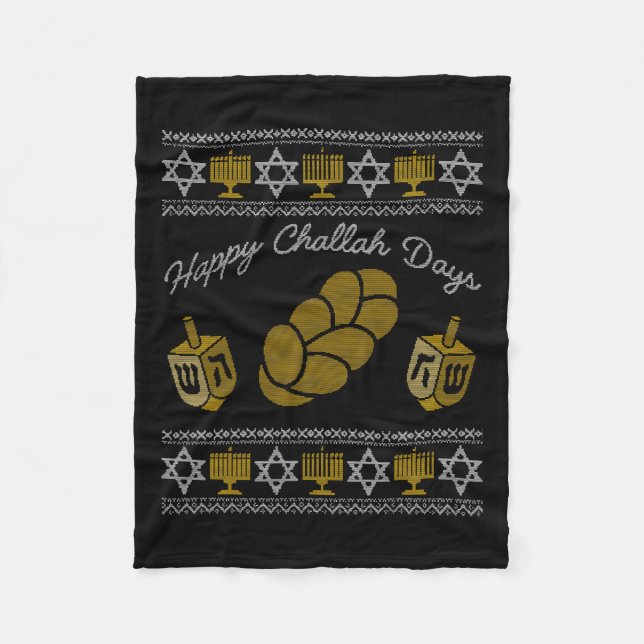 Happy Challah Days  Fleece Blanket (Front)