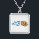 Happy Challah Days Hanukkah Chanukah Gift Necklace<br><div class="desc">Necklace features an original marker illustration of a loaf of challah bread,  with HAPPY CHALLAH DAYS in a fun font. Great for Hanukkah gifting!</div>