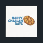 Happy Challah Days Hanukkah Chanukah Holiday Party Napkin<br><div class="desc">Features an original marker illustration of a loaf of braided challah bread, with HAPPY CHALLAH DAYS in a fun font. Great for Hanukkah! Matching plates available. This illustration is also available on other products. Don't see what you're looking for? Need help with customization? Contact Rebecca to have something designed just...</div>