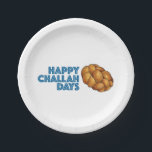 Happy Challah Days Hanukkah Chanukah Holiday Party Paper Plate<br><div class="desc">Features an original marker illustration of a loaf of braided challah bread, with HAPPY CHALLAH DAYS in a fun font. Great for Hanukkah! Matching napkins available. This illustration is also available on other products. Don't see what you're looking for? Need help with customization? Contact Rebecca to have something designed just...</div>