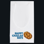 Happy Challah Days Hanukkah Chanukah Holiday Small Gift Bag<br><div class="desc">Features an original marker illustration of a loaf of braided challah bread, with HAPPY CHALLAH DAYS in a fun font. Great for Hanukkah gift-giving! Matching gift tags, tissue, ribbon, and gift wrap available. This illustration is also available on other products. Don't see what you're looking for? Need help with customization?...</div>