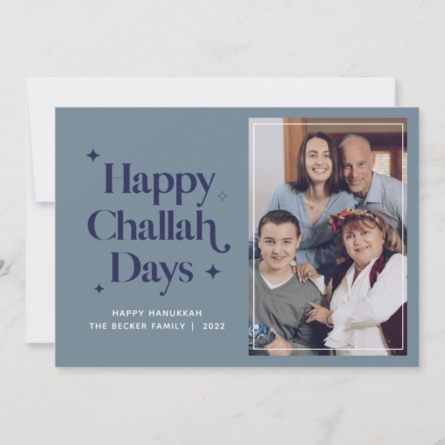 Happy Challah Days Hanukkah Family Photo  Holiday  (Front)