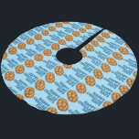 Happy Challah Days Jewish Holidays Hanukkah Brushed Polyester Tree Skirt<br><div class="desc">Holiday tree skirt features an original marker illustration of a delicious loaf of challah bread, with HAPPY CHALLAH DAYS in a fun font, printed on a blue background. Ideal for holiday decorating! This design is also available on other products. Don't see what you're looking for? Need help with customization? Contact...</div>