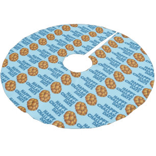 Happy Challah Days Jewish Holidays Hanukkah Brushed Polyester Tree Skirt