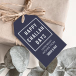 Happy Challah Days | Modern Minimalist Hanukkah Gift Tags<br><div class="desc">Add a modern yet cheeky touch to your gifts this Hanukkah with these midnight blue and white gift tags. Design features "Happy Challah Days" in clean,  modern white typeface with customizable text beneath.</div>