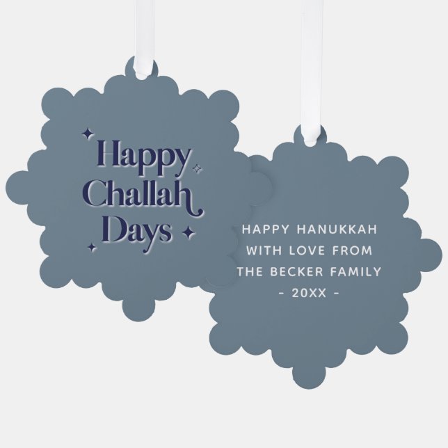 Happy Challah Days Ornament Card (Front/Back)