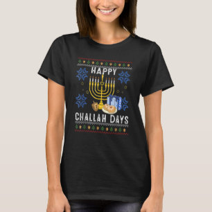 Happy Challah Days Ugly Hanukkah Sweater Men Boy