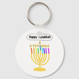 Happy Channukah Menora / Chanukia Keychain