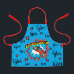 Happy Chanukah Judah Hero Apron<br><div class="desc">Happy Chanukah Judah Maccabee Super Hero apon. Personalize by deleting text and adding your own. Use your favourite font style, colour, and size. Be sure to choose size and strap colour. All design elements can be transferred to other Zazzle products and edited. Happy Hanukkah! Thanks for stopping by. Much appreciated!...</div>