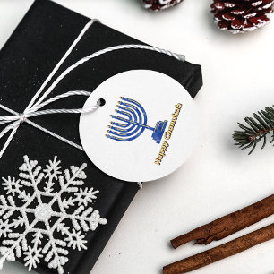 Happy Chanukah Menorah Favour Tags