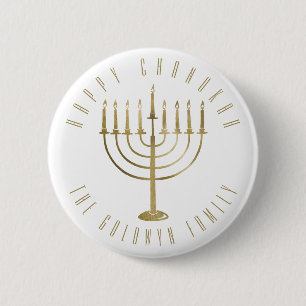Happy Chanukah Menorah Holiday 2 Inch Round Button