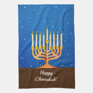 Happy Chanukah! Menorah Kitchen Towel