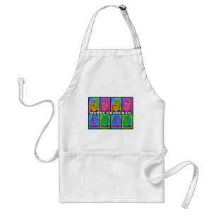 Happy Chanukah Neon Dreidle Standard Apron