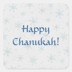 Happy Chanukah Snow Square Sticker