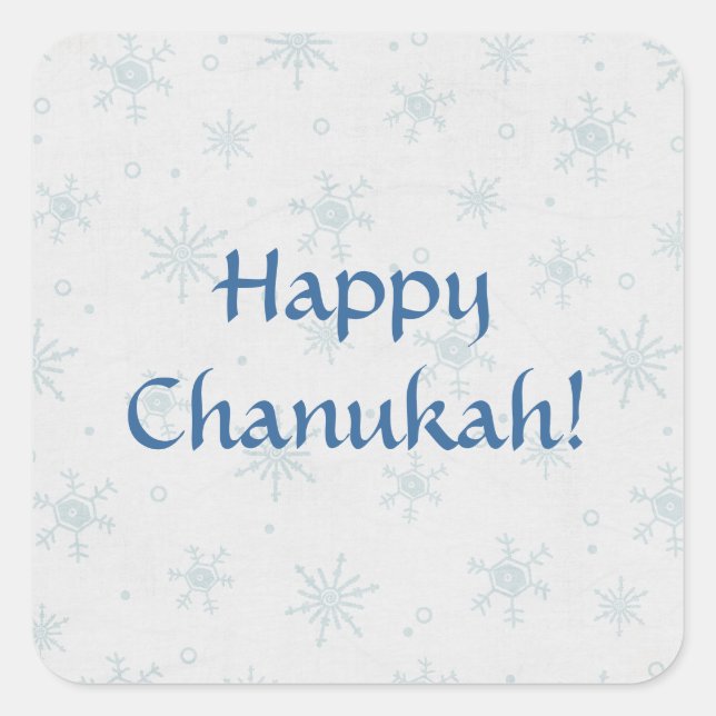 Happy Chanukah Snow Square Sticker (Front)