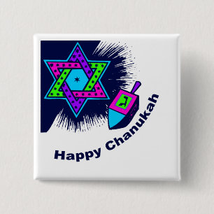 Happy Chanukah Square Button