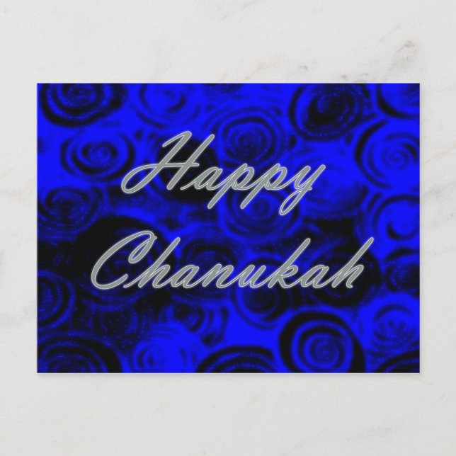 Happy Chanukah Swirls Postcard (Front)
