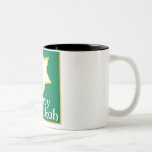 Happy Chanukah Two-Tone Coffee Mug<br><div class="desc">Green design with a Star of David saying Happy Chanukah</div>