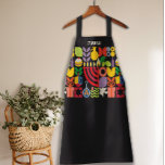 Happy Chanukkah Hebrew Personalized Menorah Apron<br><div class="desc">MAKE THE KITCHEN 'STAFF' SMILE THIS Hanukkah / Chanukah party with our Hanukkah /Chanukah modern Geometric Aprons. Menorah, Dreidel, Doughnuts, Latkes, Stars & Olive oil... Jewish Hanukkah Symbols. To personalize with Hebrew name or message just set your computer's input language to Hebrew and type!! This upscale, modern, look, is a...</div>