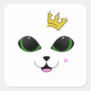 Happy Chat Face Carré Sticker