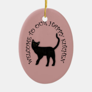 Happy Chat Noir Suspendu Ornement de cuisine