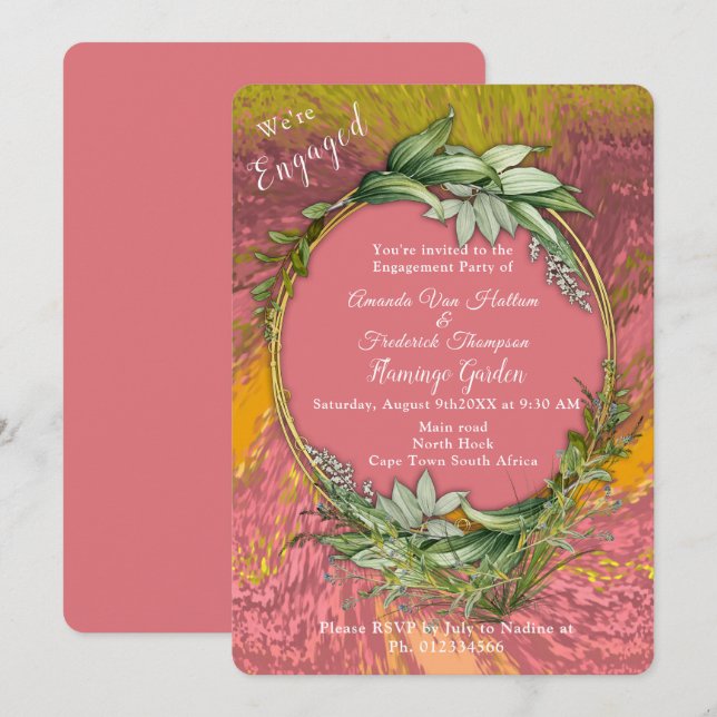 Happy cheerful optimism abstract   invitation (Front/Back)