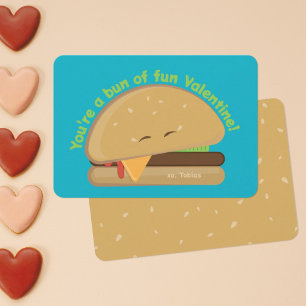 Happy Cheeseburger Kid's Valentine's Day Card