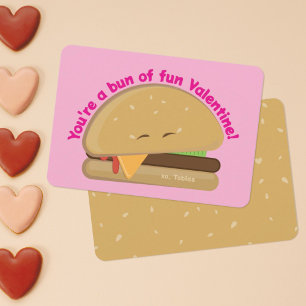 Happy Cheeseburger Kid's Valentine's Day Card