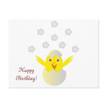 Happy chick in an egg