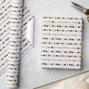 Happy Chicken Country Farm Animal Pattern Wrapping Paper