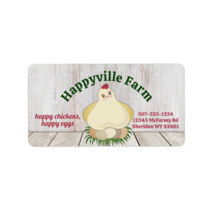 Happy chicken free range farm eggs carton label