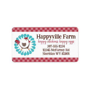 Happy chicken free range farm eggs carton label