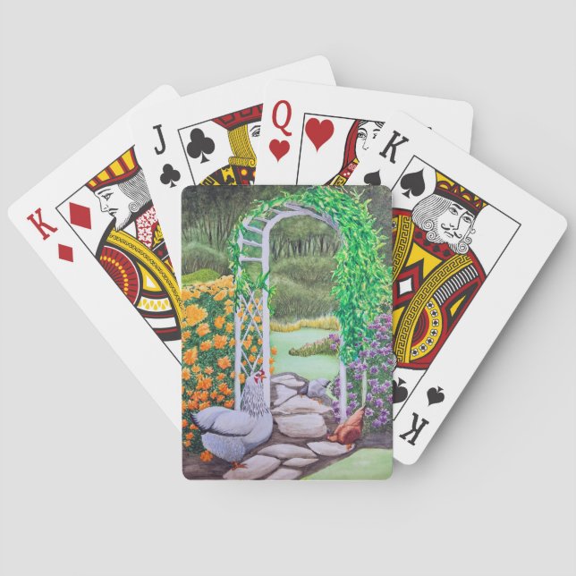 Happy Chicken Garden  Playing Cards (Back)