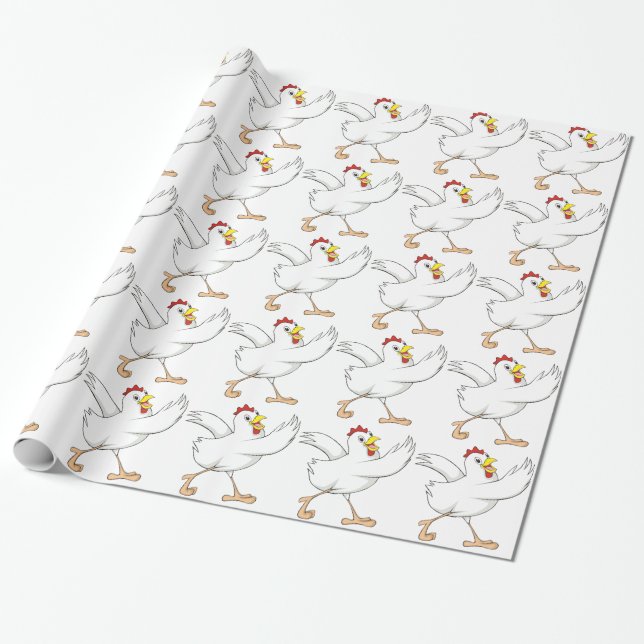 Happy Chicken Wrapping Paper (Unrolled)