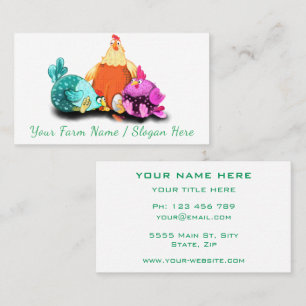 Happy Chickens Farm Funny Farmers Carte de visite