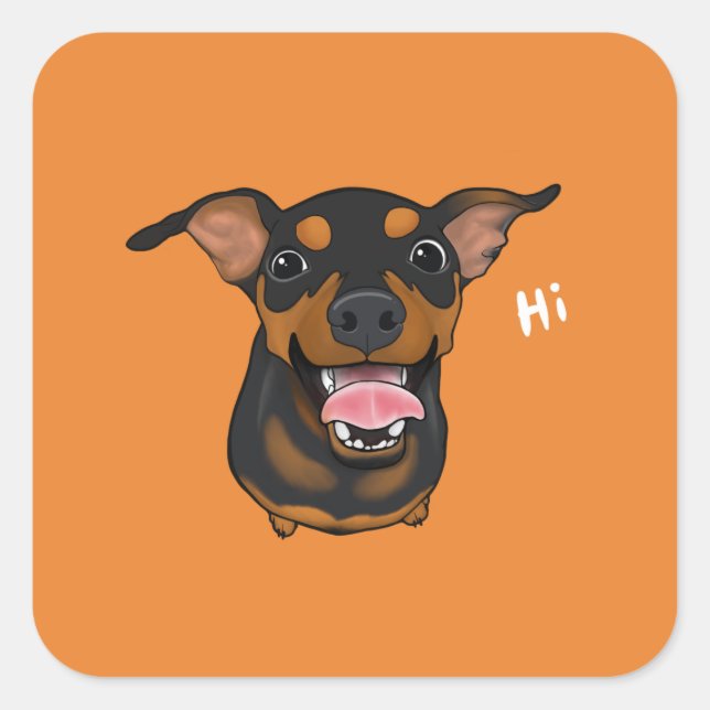 Happy Chien Miniature Pin Pin Sticker (Devant)