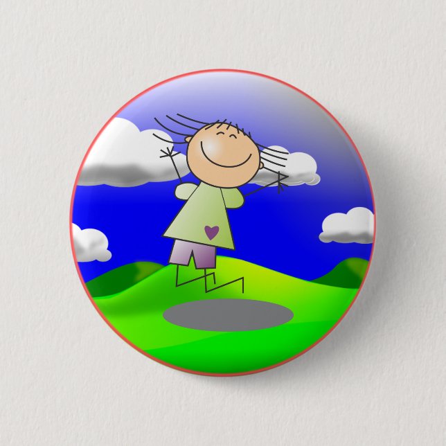 Happy Child at Play 2 Inch Round Button (Front)