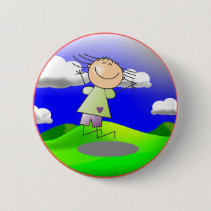 Happy Child at Play 2 Inch Round Button
