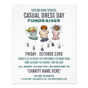 Happy Children, Casual Dress Day Fundraiser Advert Flyer