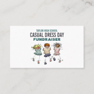 Happy Children, Casual Dress Day Fundraiser Business Card