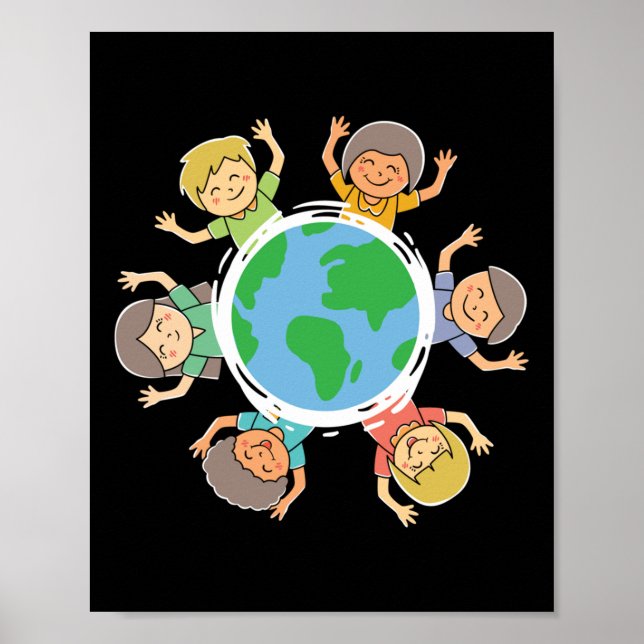 Happy Children - Environmental Protection Earth Da Poster (Front)
