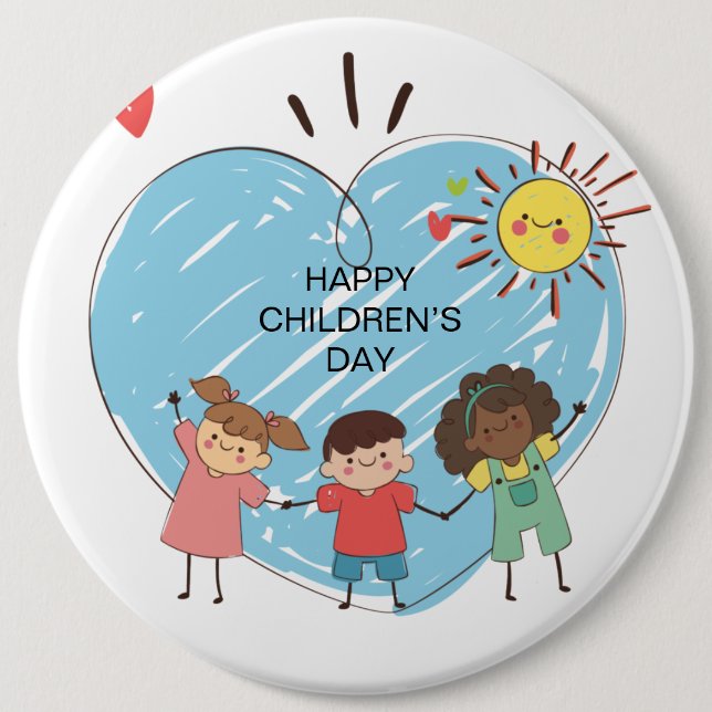 Happy Children’s Day 6 Inch Round Button (Front)