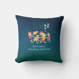 Happy Children  Throw Pillow